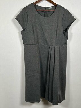 Lands' End gray ponte fit and flare dress